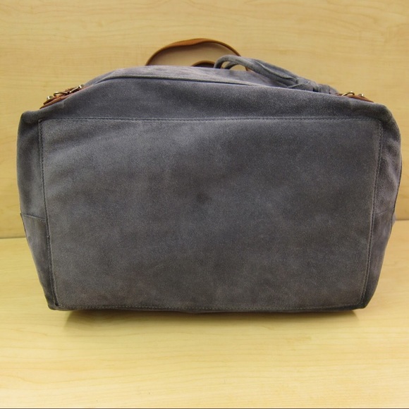 auth  BALENCIAGA pale blue suede CITY BAG satchel - Picture 6 of 8